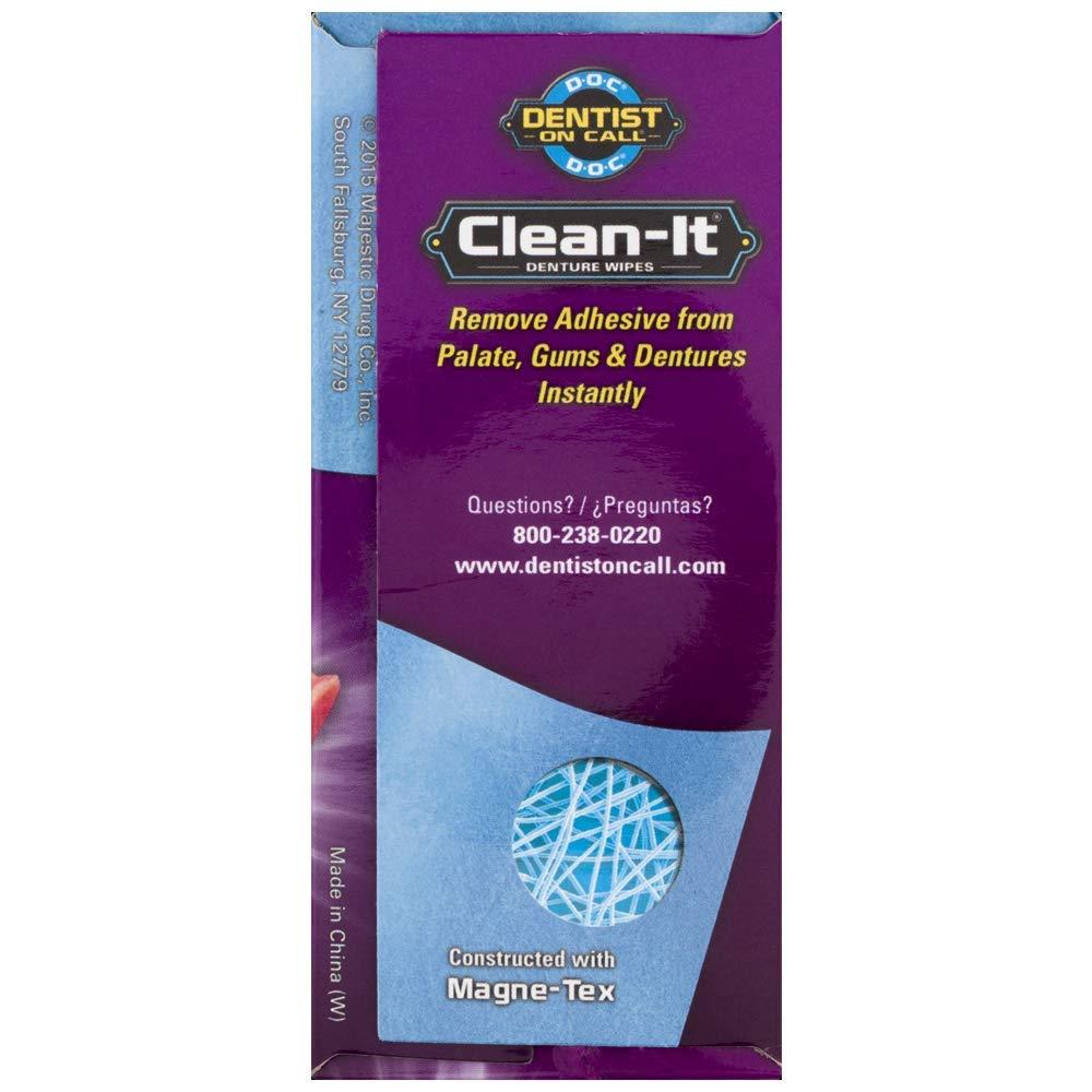 CleanIt Denture Wipes 40Count Convenient Denture Cleaning Wipes