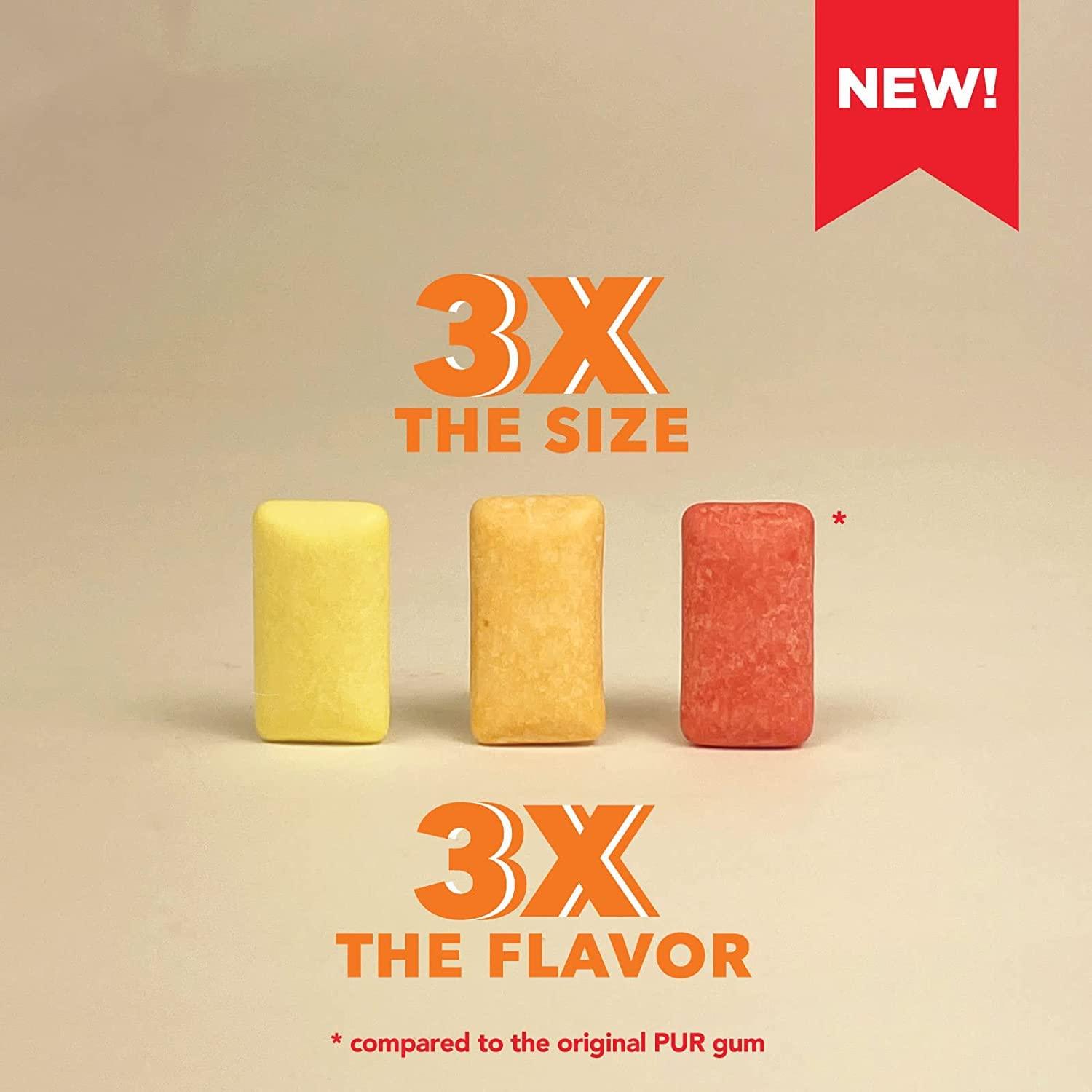 PUR XXL Gum Sugar Free Chewing Gum with Xylitol, Aspartame Free