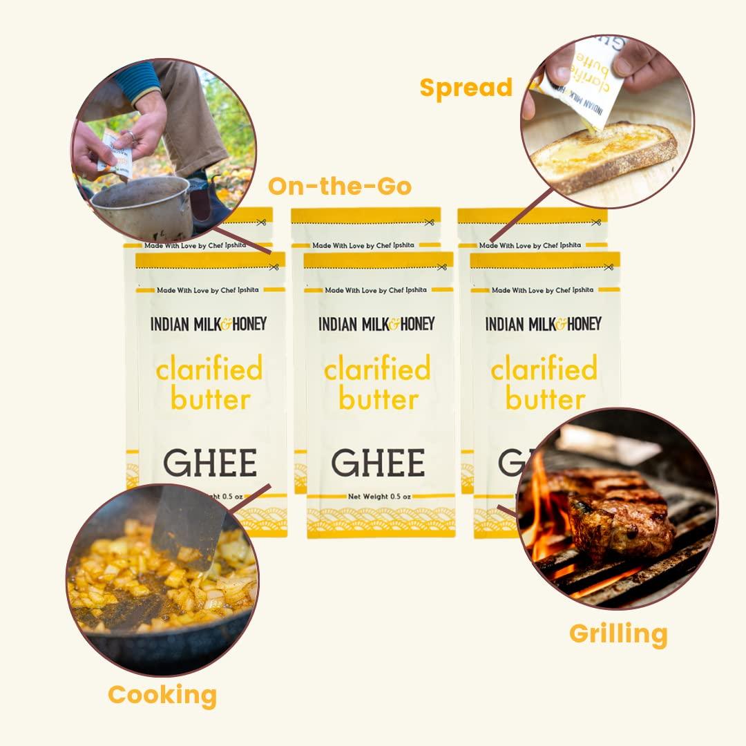 Classic Ghee Butter, GrassFed by Indian Milk & Honey, 0.5 oz x 6