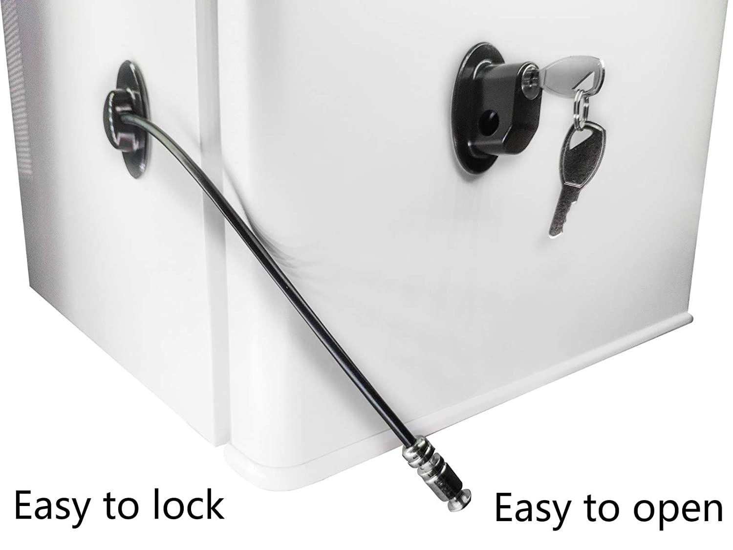 2 Pack Refrigerator Door Locks with 4 Keys, File Drawer Lock, Freezer