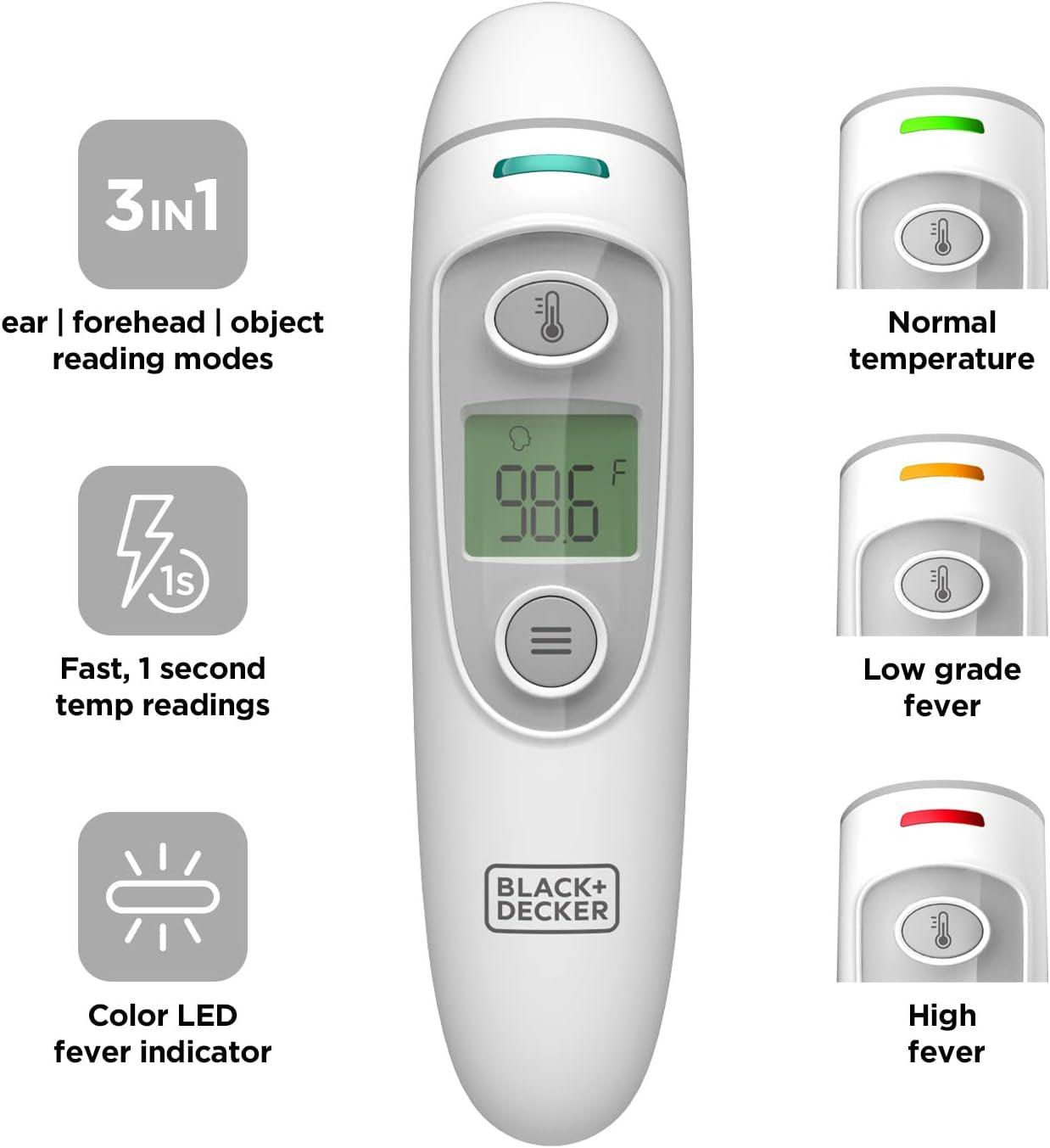 Black and Decker BDXTMB100 3 in 1 Infrared Forehead, Ear, & Object  Thermometer, 1 Piece - Gerbes Super Markets