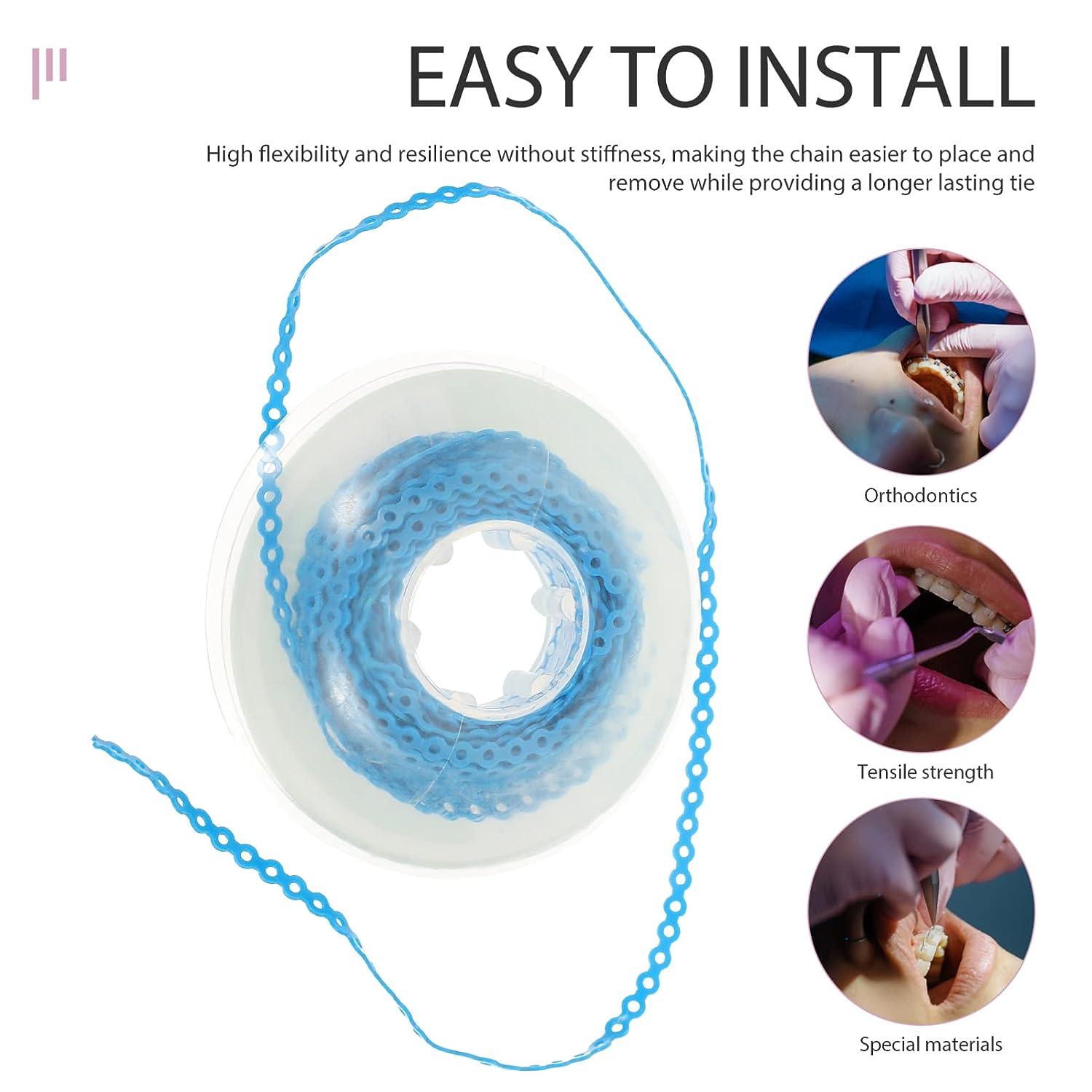 Orthodontic Braces Rubber Bands Power Chains, Elastic Chains, Flex Colored Bands