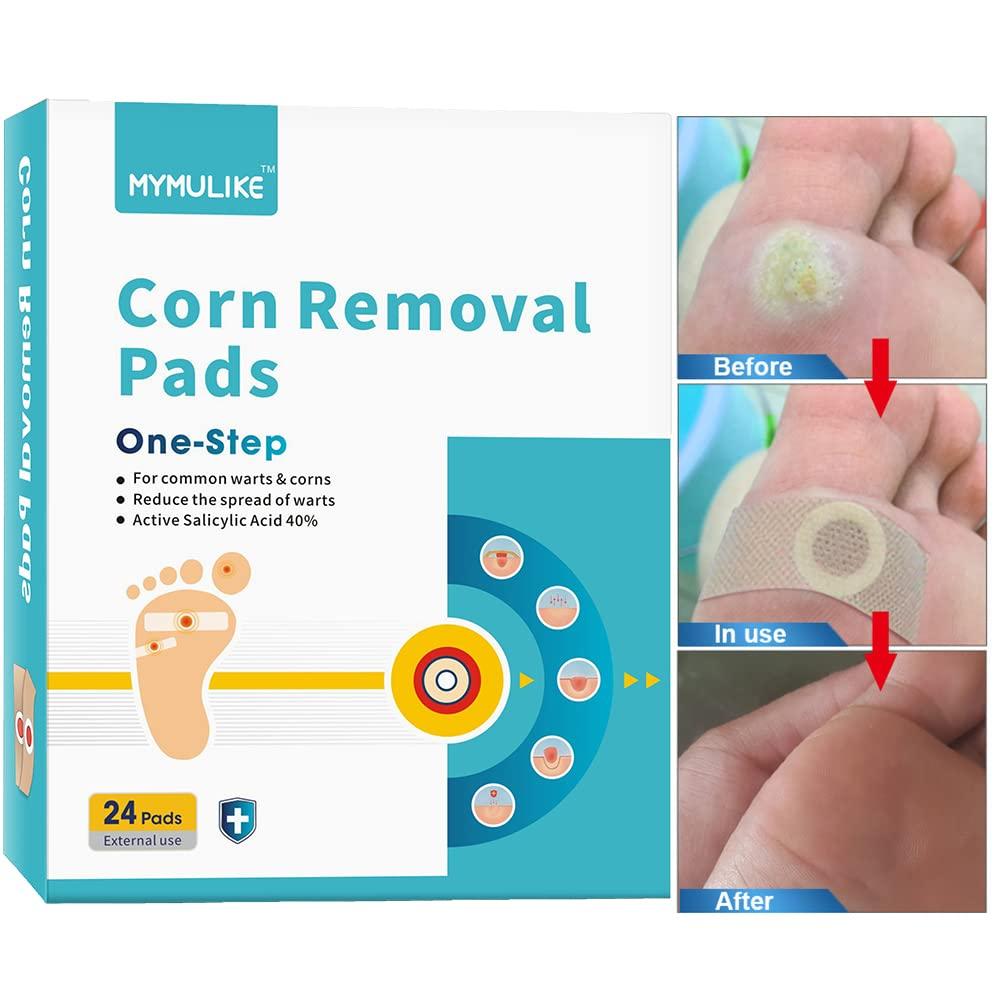 MYMULIKE Corn Removal Pads Wart Remover Plaster for Foot Care (24 Count)