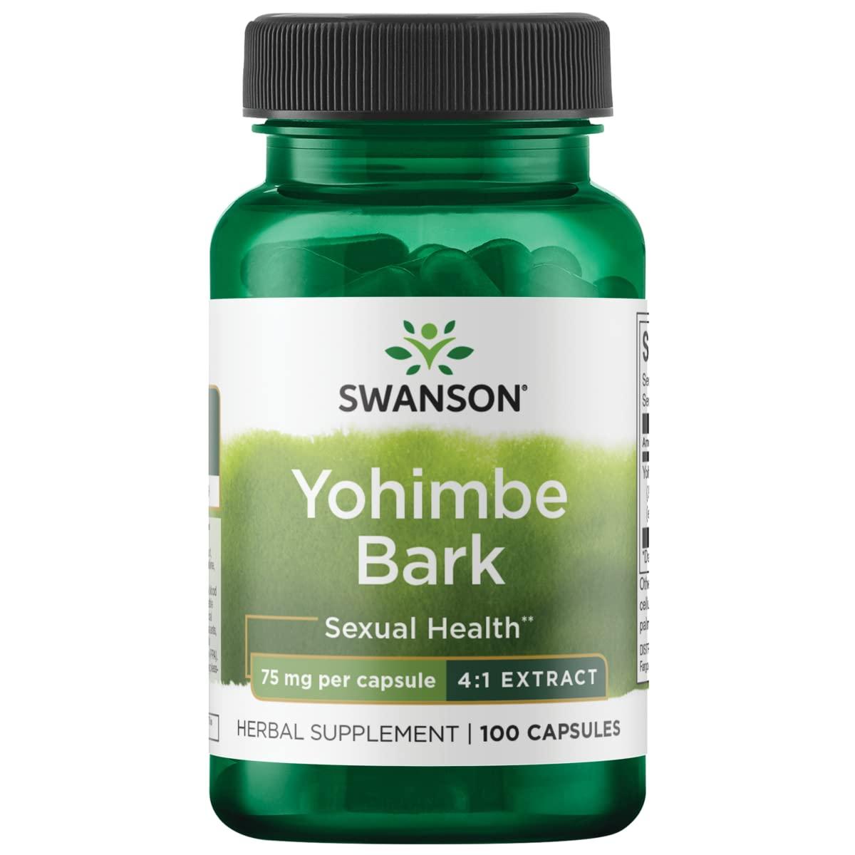 Swanson Yohimbe Bark 300mg 100 Capsules for Enhanced Energy and Libido
