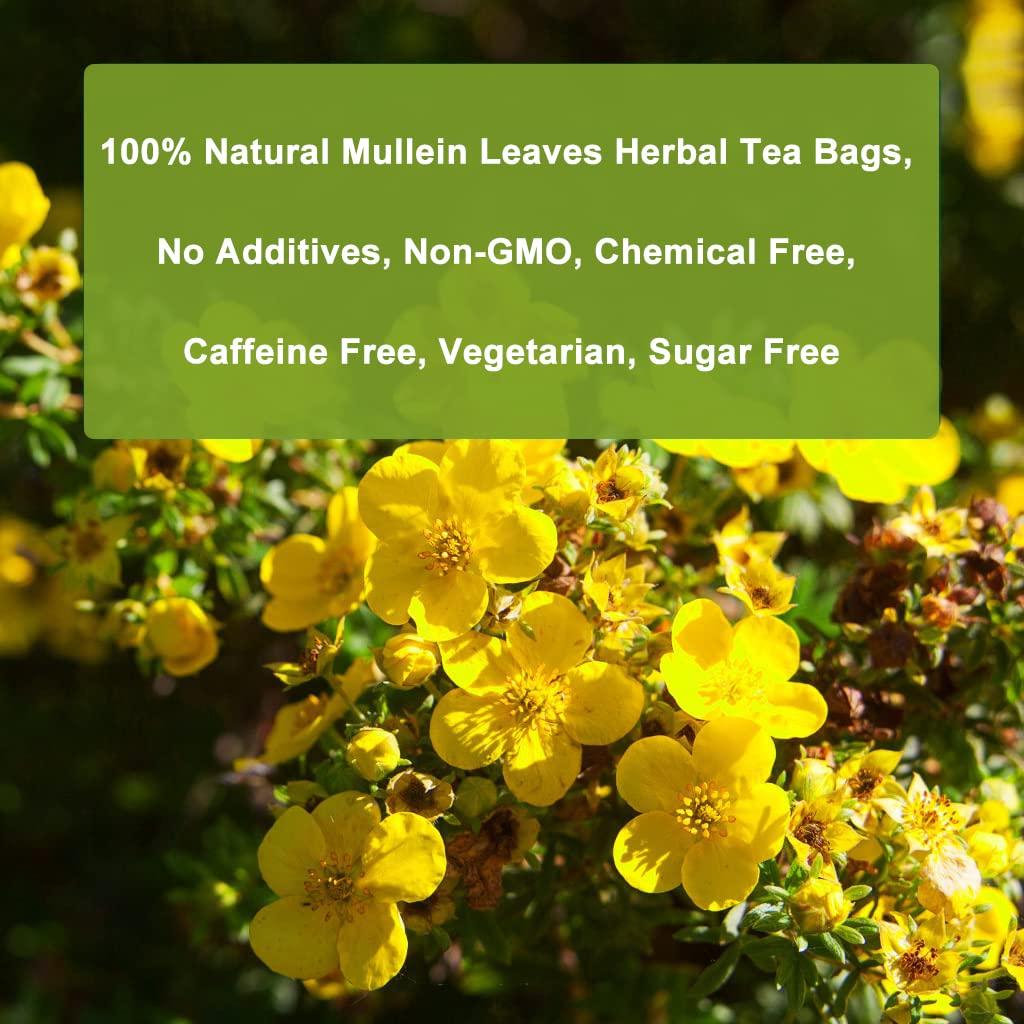 Mullein Leaf Tea, Mullein Herbal Tea for Lung Detox, Mullein Tea for