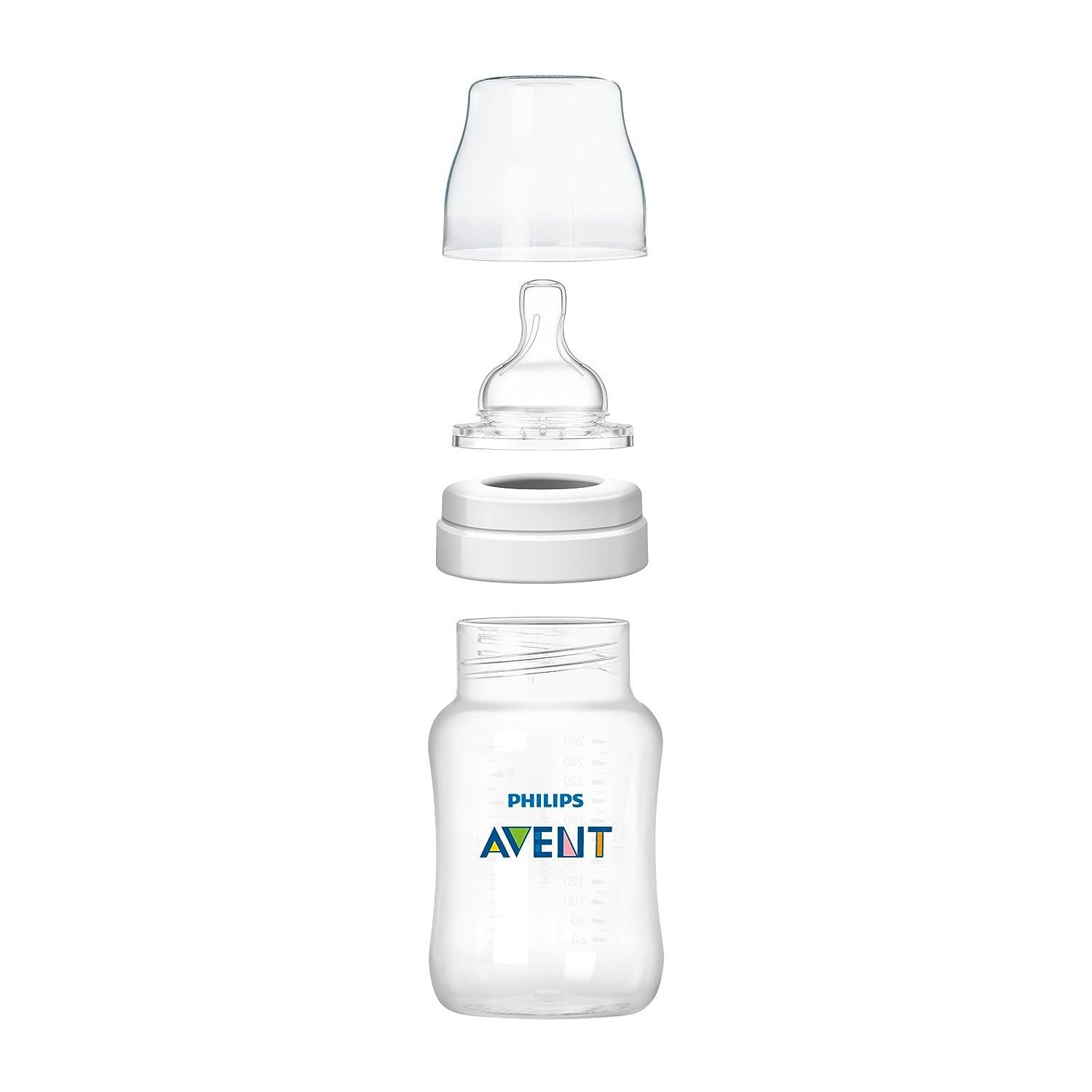 Philips Avent Anti-colic Baby Bottles Clear, 4oz, 3 Piece