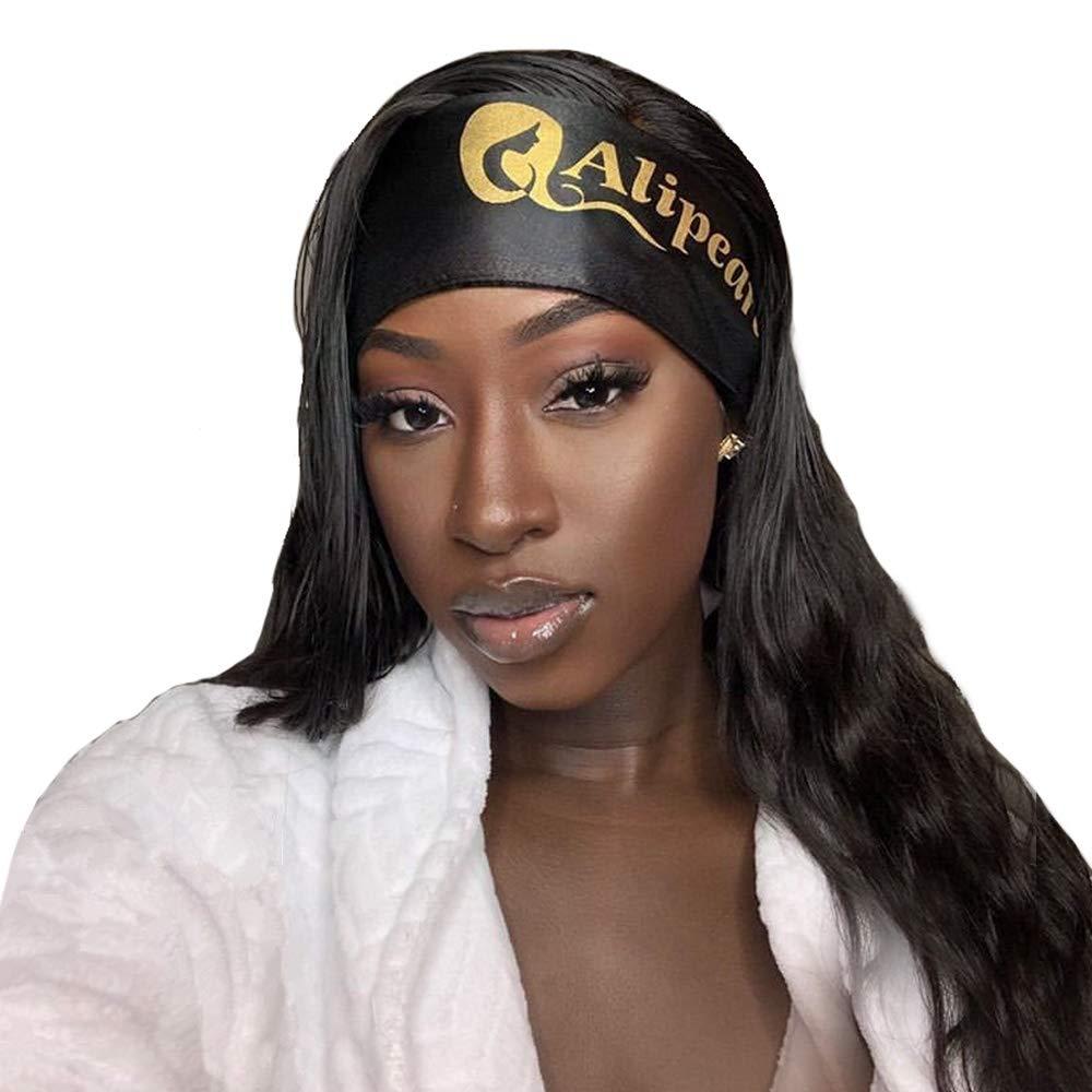  Ali Pearl Edge Wrap for Black Hair-Satin Edge Laying Scarf for  Lace Frontal Wigs Soft Women's Satin Headband for Makeup, Facial,Sport,Yoga  (Black 2 pieces) : Beauty & Personal Care