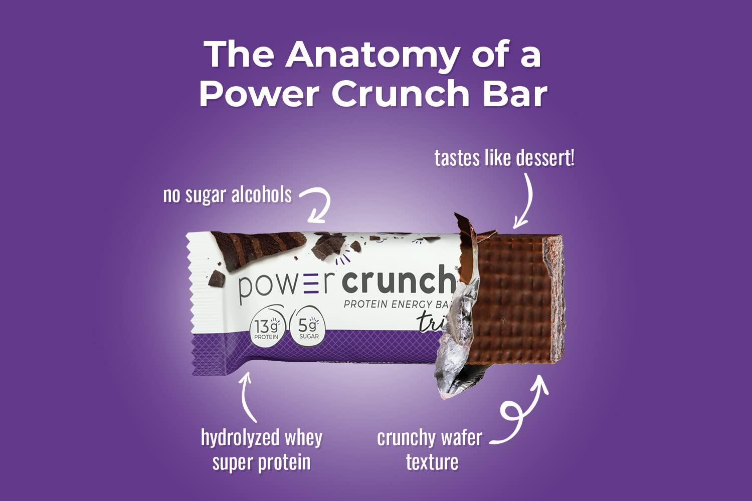 Power Crunch Whey Protein Bars, High Protein Snacks with Delicious