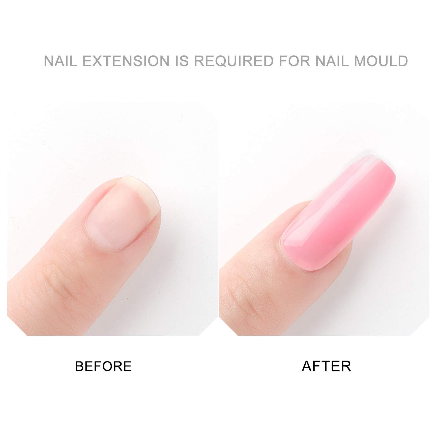 PolyGel Nail Extension Gel, 2 PCS 30ml Poly Gel Nail Kit Builder Gel Nail  Gel Trendy Nail Art Design Salon Nail Easy DIY at Home by Tecanne (Multi  Colors) Clear & Nude