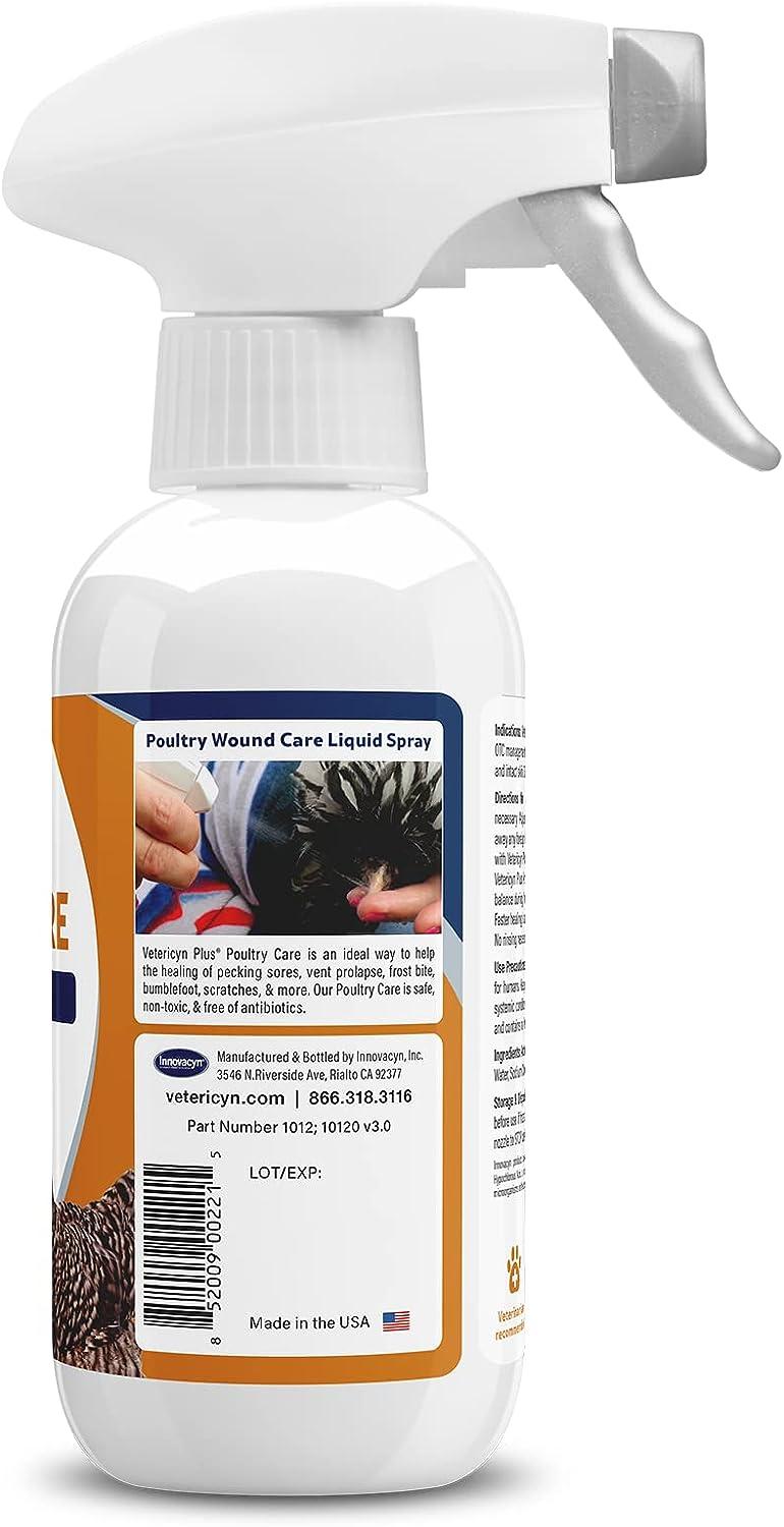 Vetericyn Plus Poultry Care 8 oz Spray Treat Pecking Wounds, Cuts