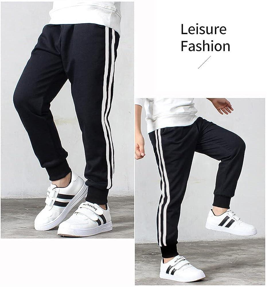 Boyoo Boys Basic Sweatpants Youth Training Pants Athletic Tricot Jogger  Pants Active Sports Leggings for 6-14Y Kids Black 9-10 Years
