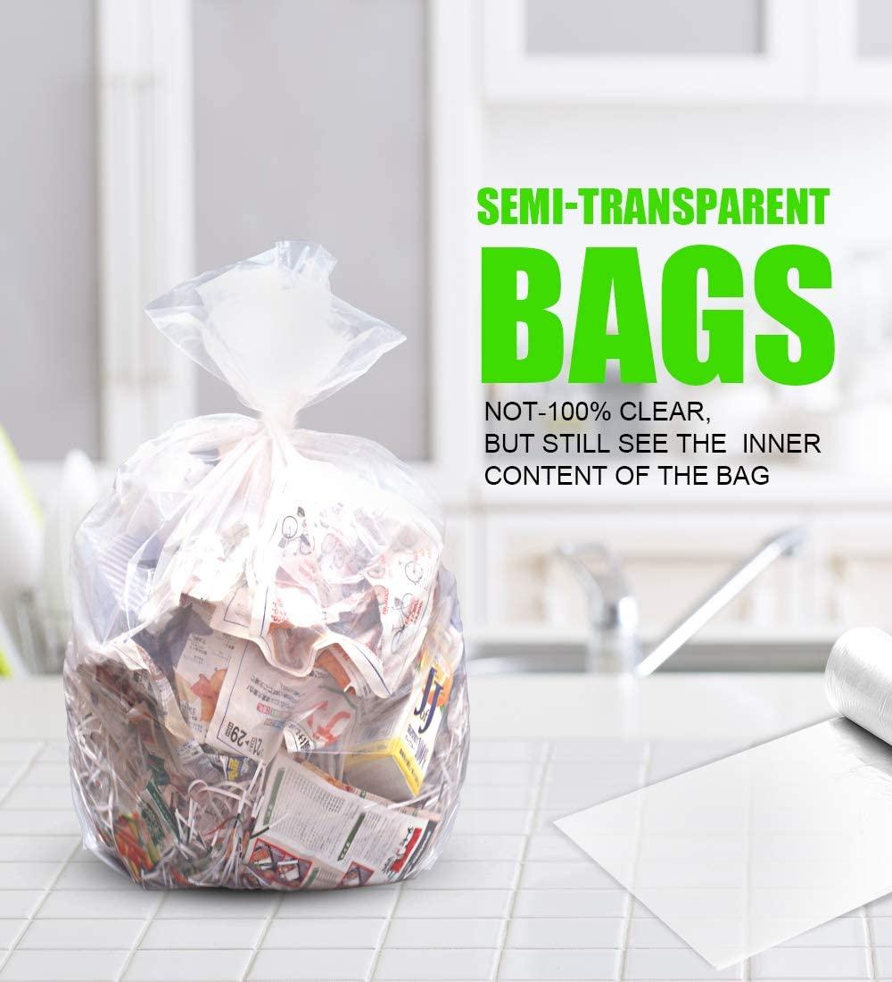 7 Gallon Trash Bags - 100 Small Mini Garbage Bags Clear Mini Trash