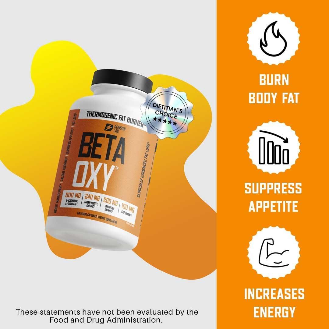 BetaOxy Fat Burner & Appetite Suppressant - 60 Vegan Capsules for Effective  Weight Loss