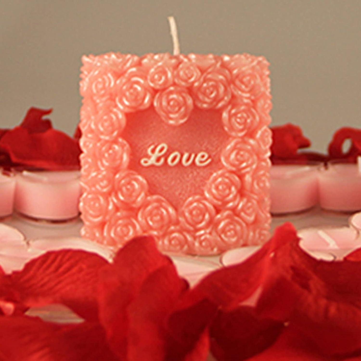 Flower Pillar Candle Mold  Romantic Love 3D Rose Bouquet Candle