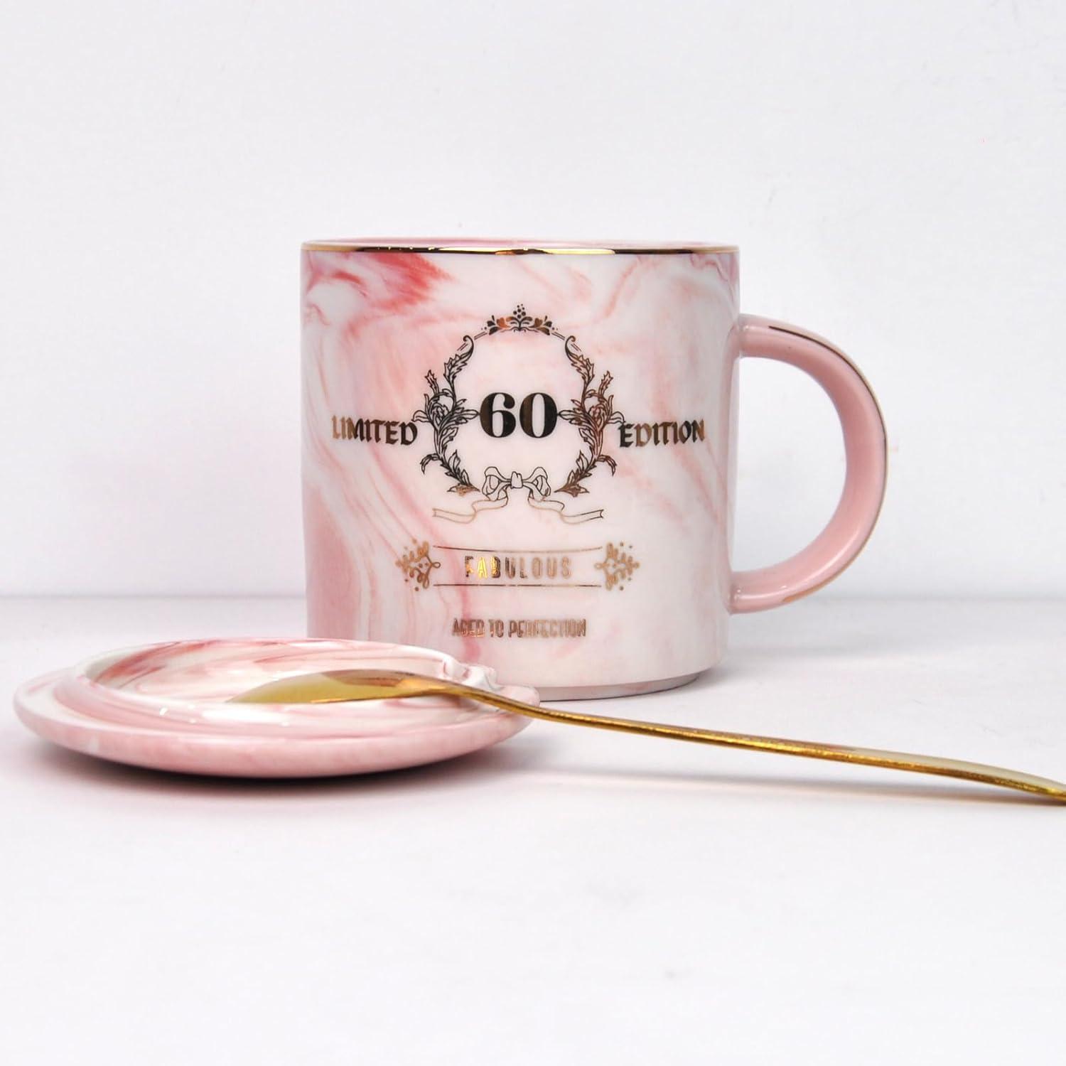 60th Birthday Gift for Women - Pink 12oz Coffee Cup in Gift Box | Perfect  for Girlfriend Mother Sister & Colleague | Buy Now with Express  International Delivery | GoSupps.com