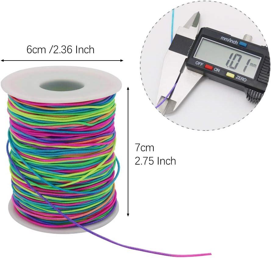 Tenn Well 1mm Elastic String, 328 Feet Colorful Elastic Beading