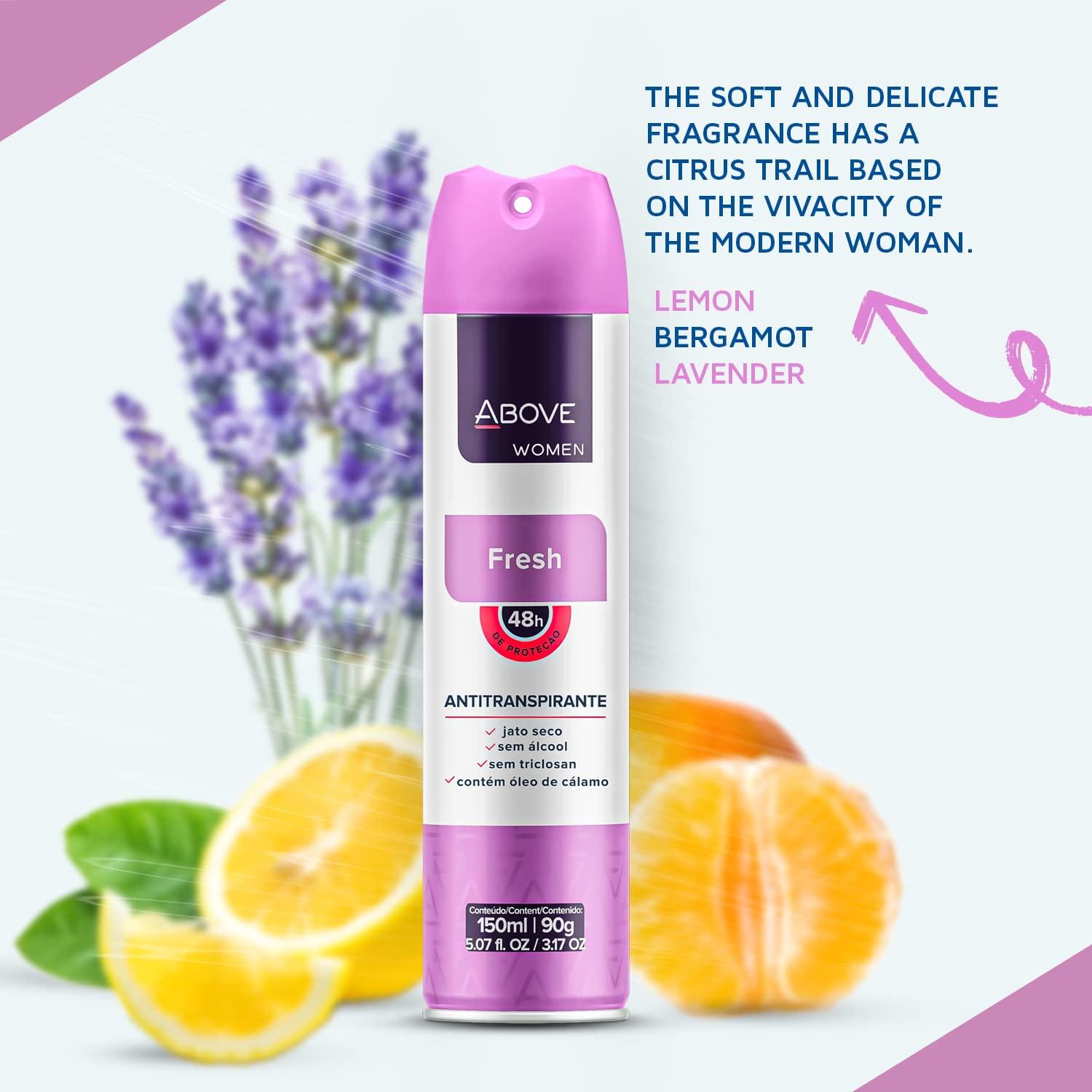 Above Spray Deodorant for Women (Fresh) 48 Hour Deodorants