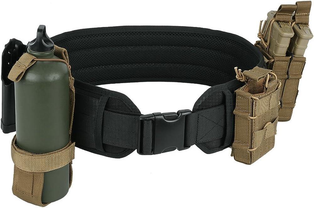 EXCELLENT ELITE SPANKER Military Waist Belt Multi-Purpose Molle Padded  Patrol Belt Outdoor Sports Equipment Black Large