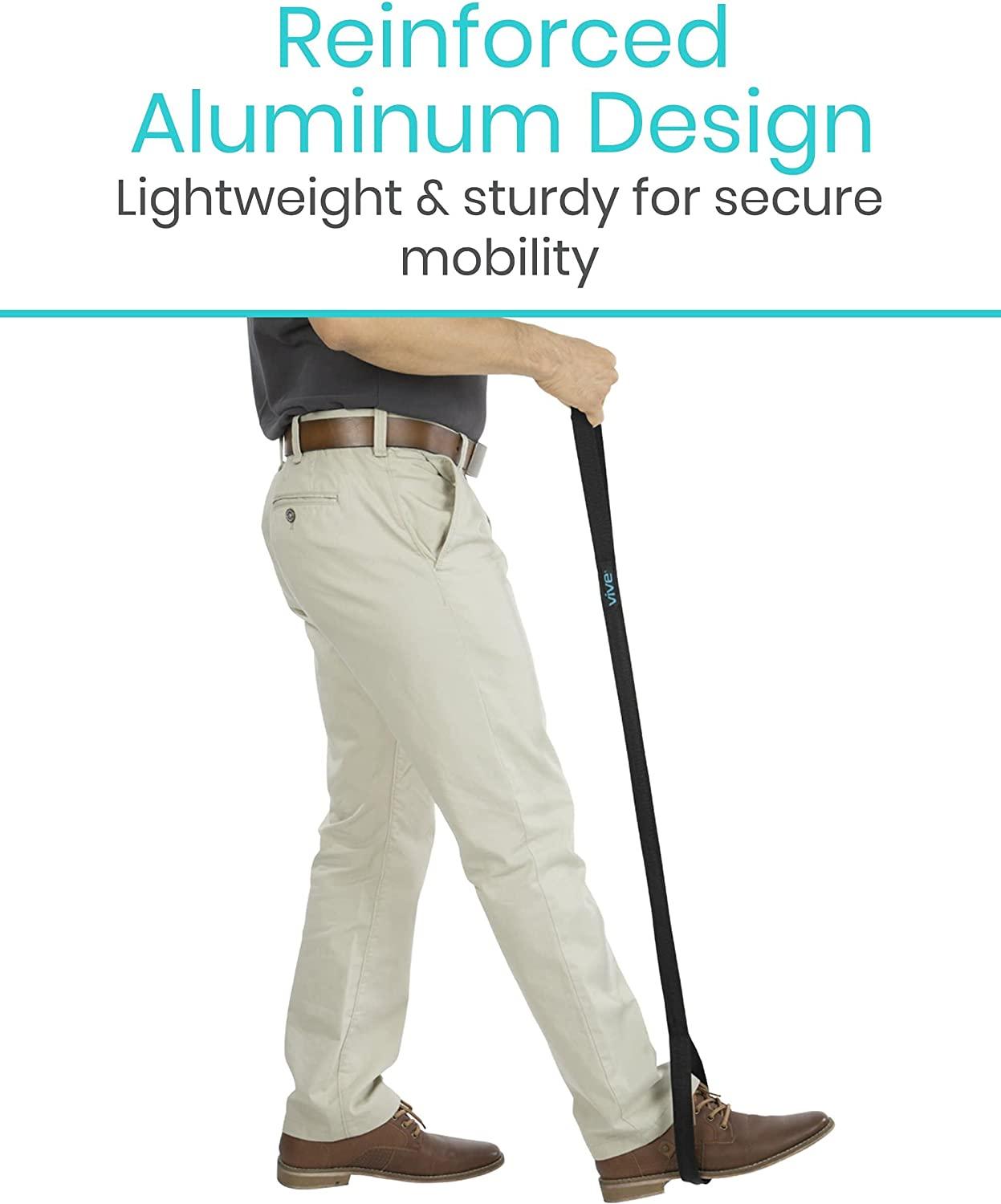 Vive Leg Lifter Strap (44 Inch) Rigid Foot Loop Hand Grip for Mobility Aid Ideal for Adult