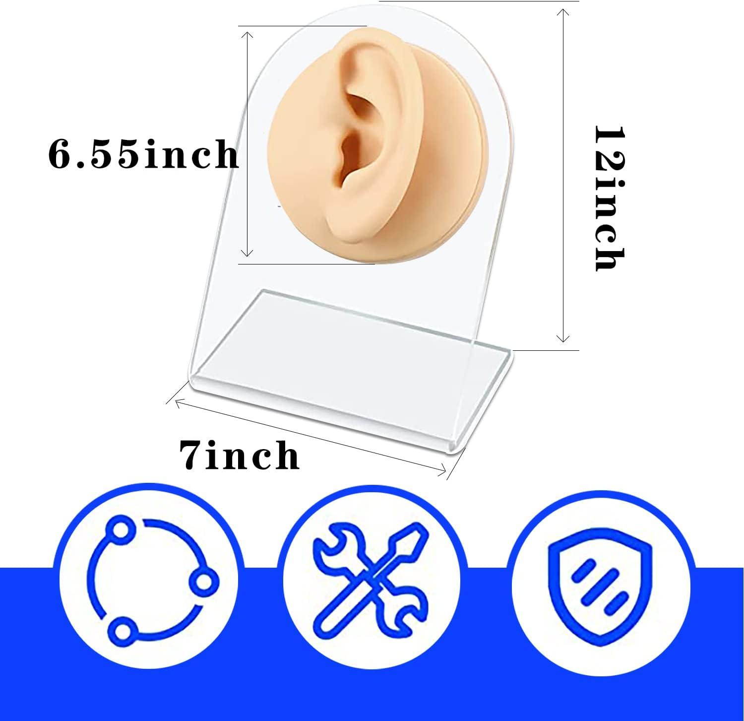 2Pcs Soft Silicone Ear Model TOUNALKER Reused Flexible Ear Mold Fake