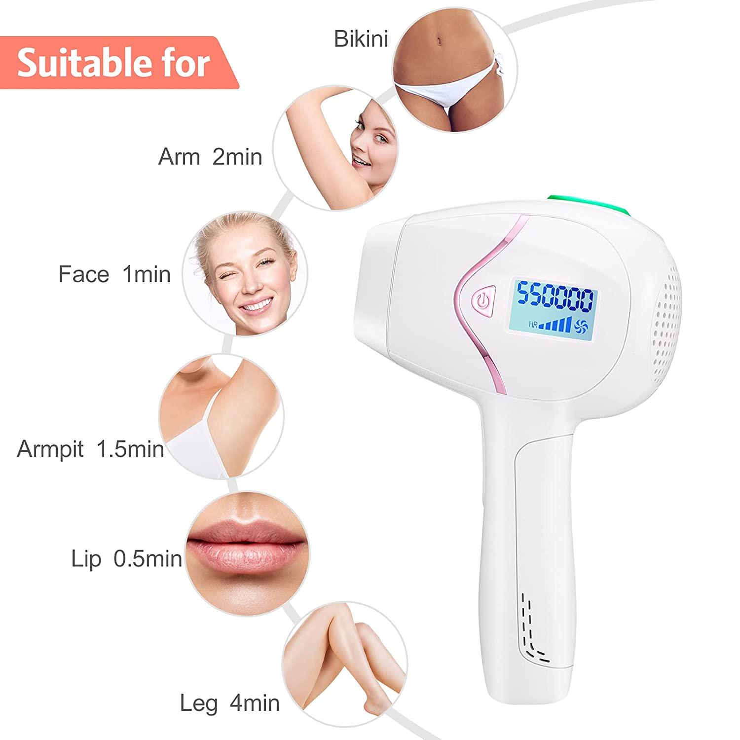 Huieter IPL Hair Removal Permanent Painless Laser Hair Remover Device For  Women And Man Upgrade To 999,999 Flashes For Facial Legs, Arms, Armpits,  Body, At-Home Use (White) | Laser Hair Removal Hair