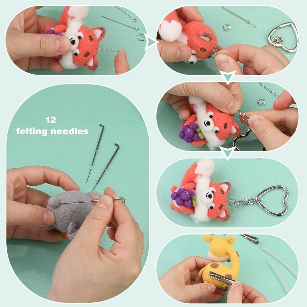 One Set Of Needle Felting Beginner Kit, Animals Wool Felting Kits Complete  Needle Felting Tools DIY Felting
