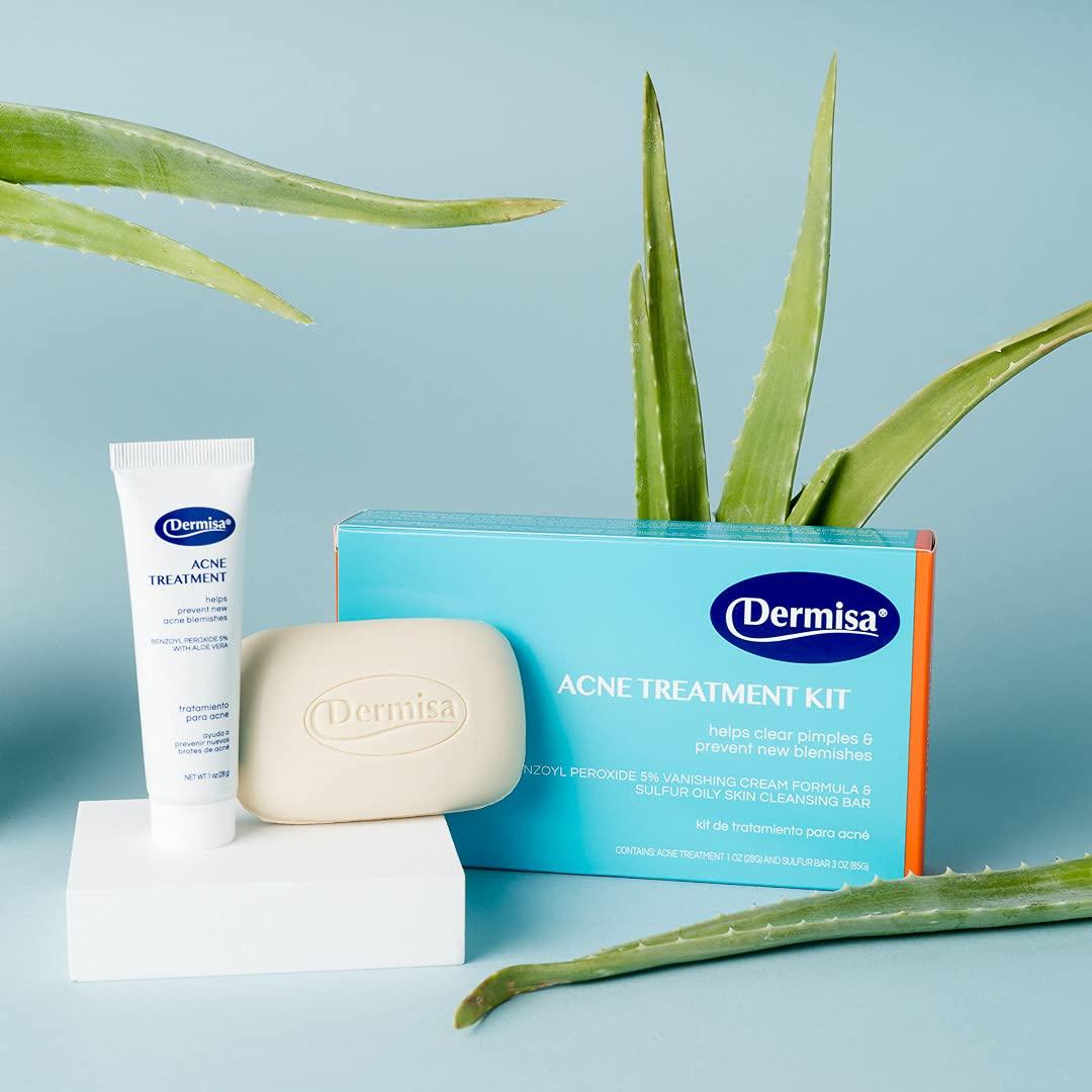 Dermisa Acne Treatment Kit 5 Benzoyl Peroxide Cream & Sulfur Bar for