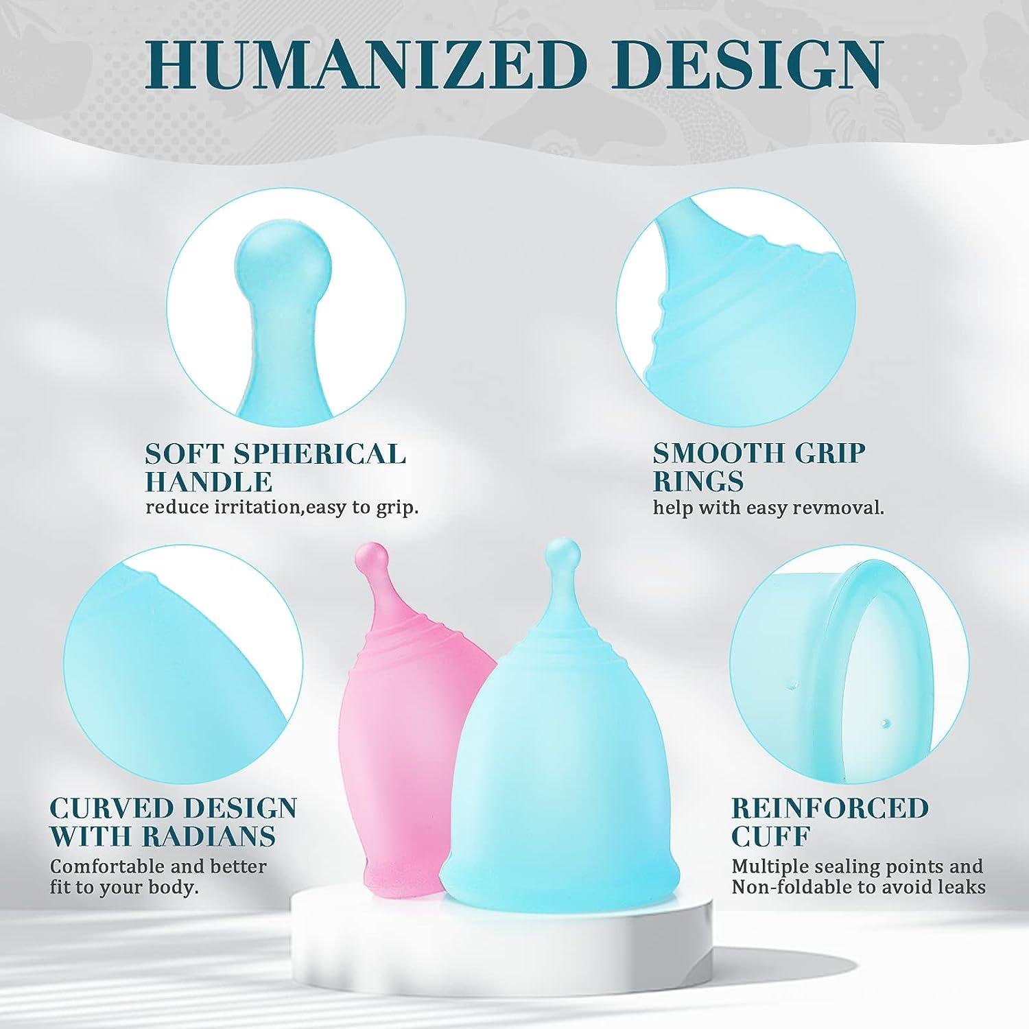 Menstrual Cups Period Cup Multi Pack Heavy Flow Flexible Disposable Softcup  Small Or Large Two Pack