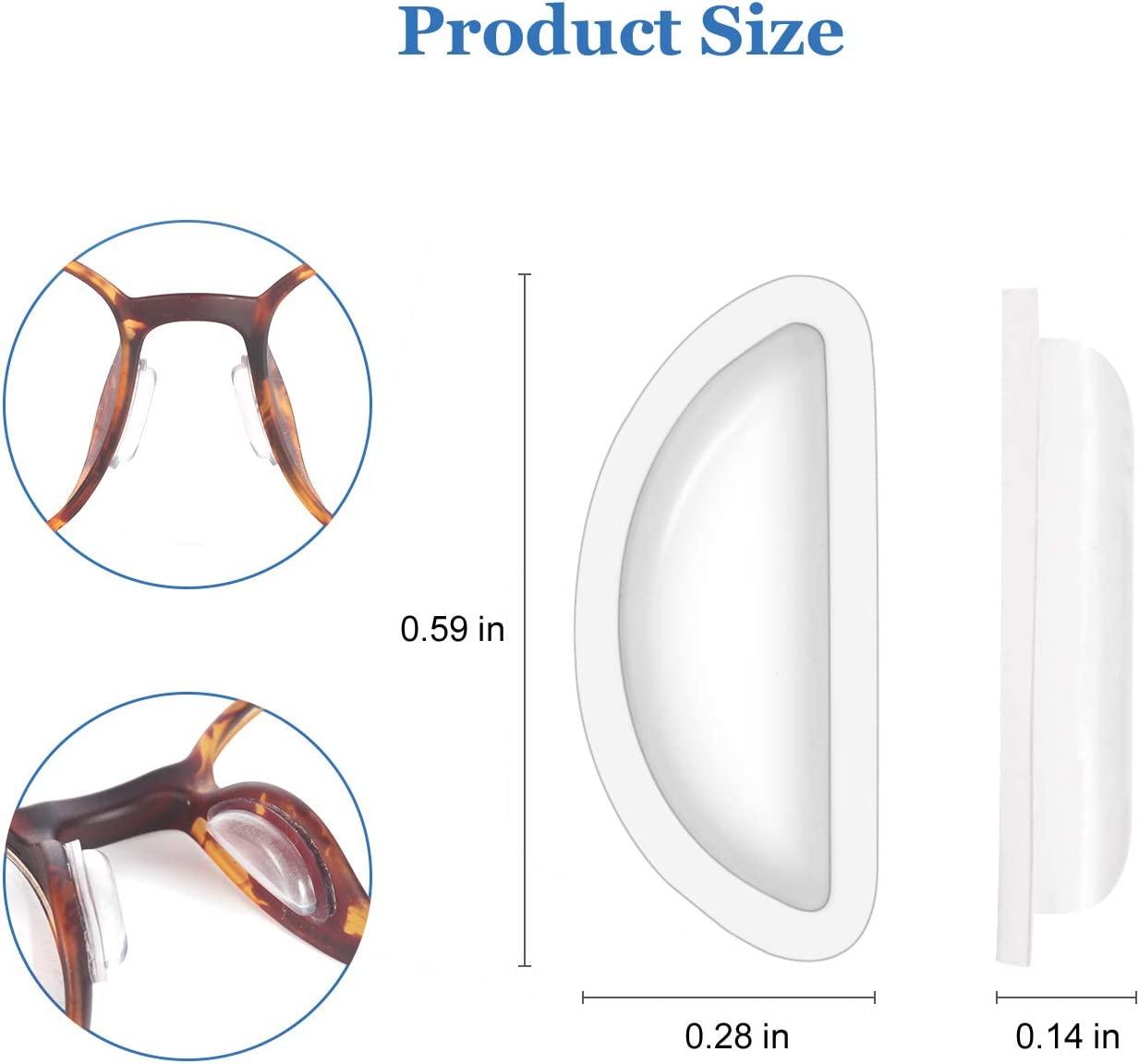 Soft Silicone Adhesive Air Chamber Nose Pads for Plastic Frames 12 Pairs (Clear)