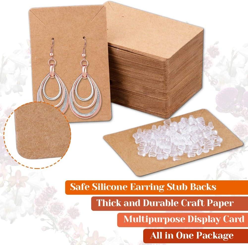 anezus White Earring Cards, 400 Pcs Earring Packaging Supplies Kit with  Earring Display Holder Cards Self-Sealing Bags Earring Backs, Cardboard  Paper