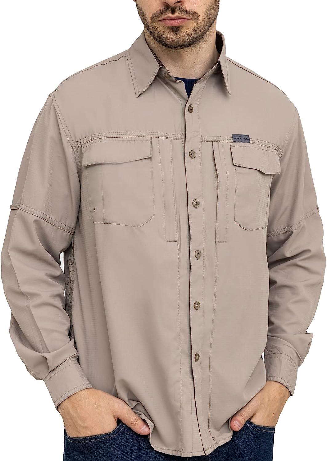 WORK IDEA Men's Sun Protection Hiking Shirt UPF 50+ UV Quick Dry