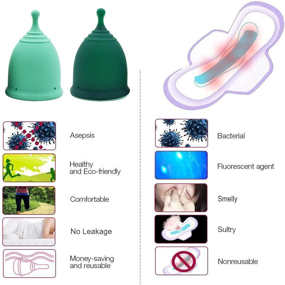SHORDY Reusable Menstrual Cups, Set with Box, Period Starter Kit for