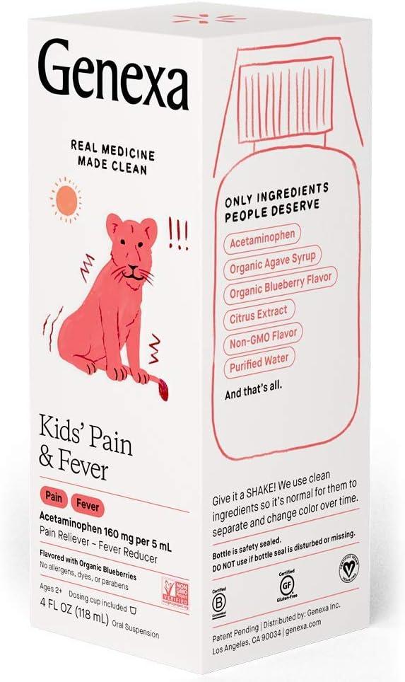 Genexa Kids' Acetaminophen Pain & Fever Oral Suspension Medicine 4oz