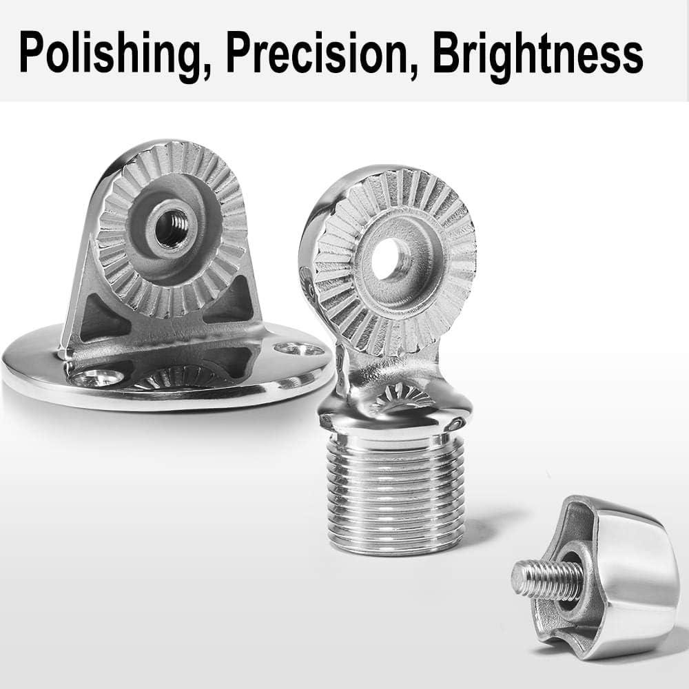 ZOMCHAIN Ratchet Rail Mount Marine VHF Antenna Mounts 316 Stainless Steel Adjustable Base