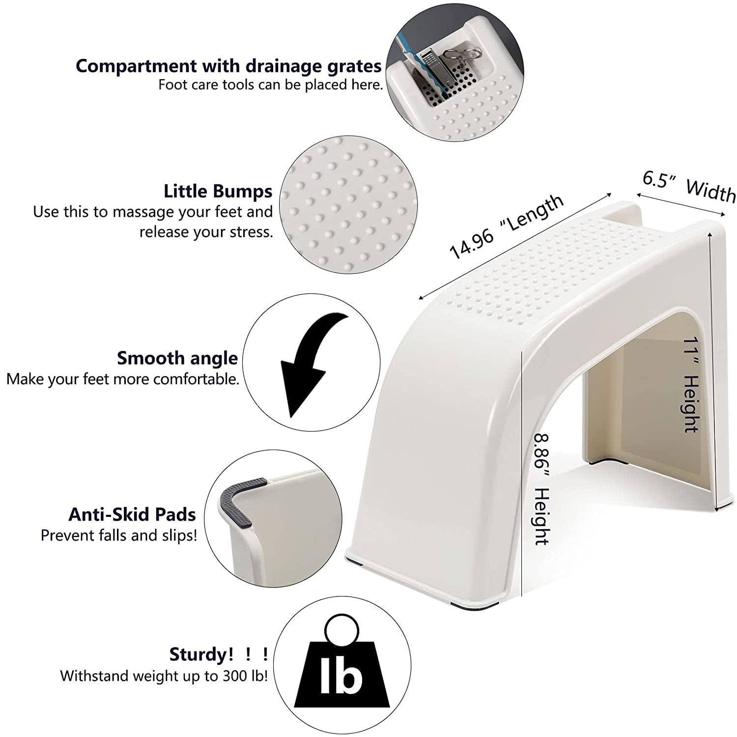 EOICCEOH Shower Stool,Shower Foot Rest, Beauty Footrest for Easy at