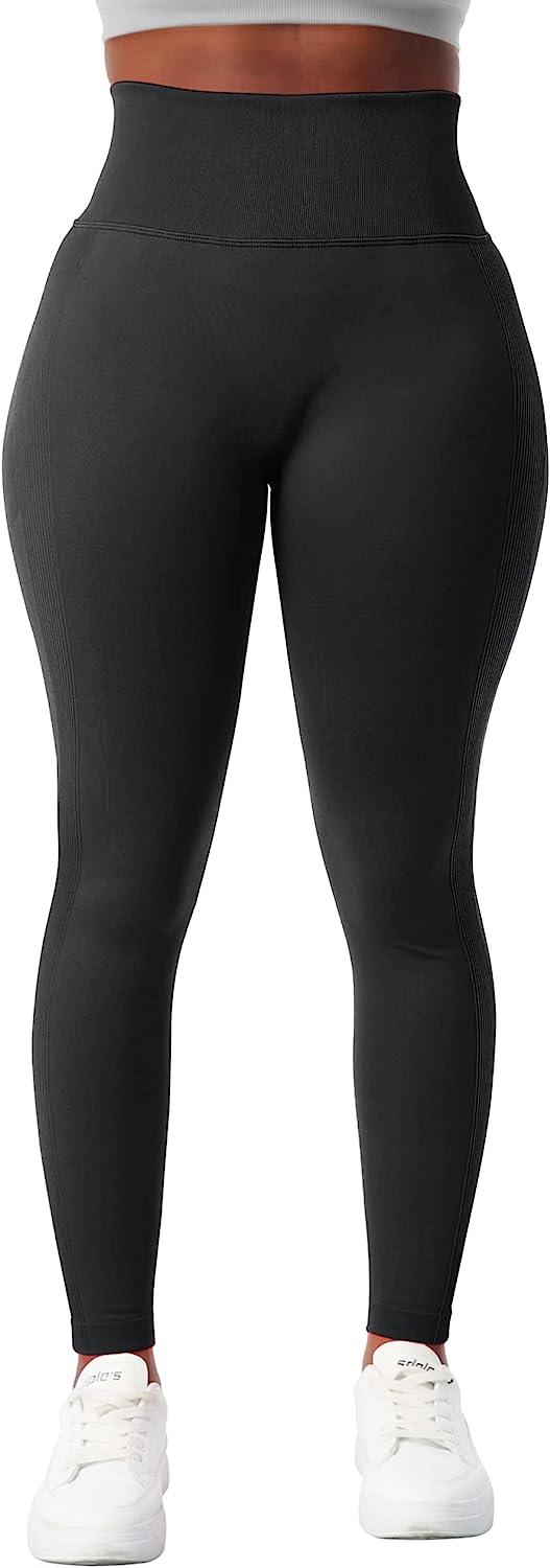DREAMOON Butt-Sculpting Seamless Ribbed Leggings for Women High Waist  Contouring Gym Leggings Scrunch Butt Yoga Pants, #1 Contour Black, X-Large  : : Clothing, Shoes & Accessories