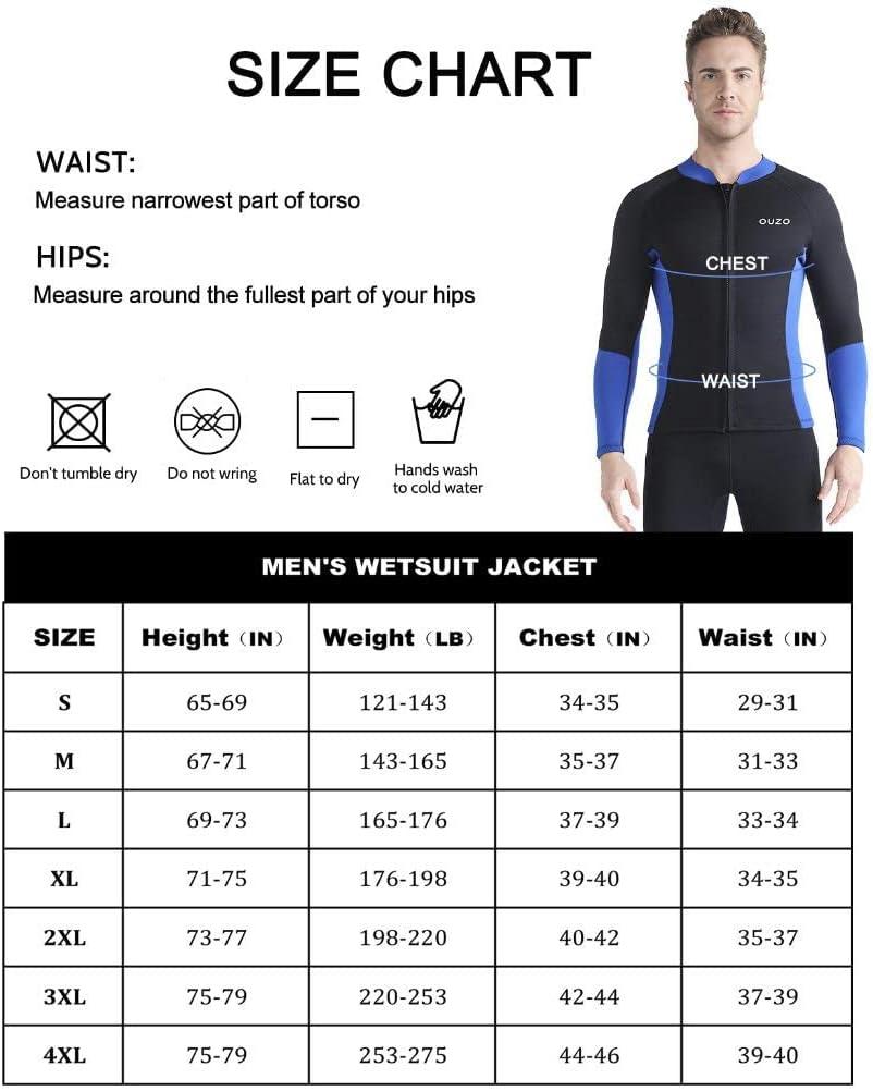 Mens wetsuit store jacket front zip