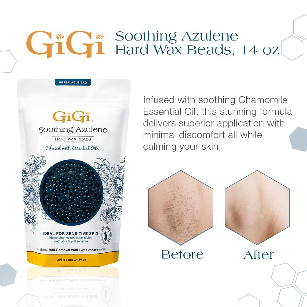 GiGi Hard Wax Beads, Soothing Azulene Hair Removal Wax for Sensitive