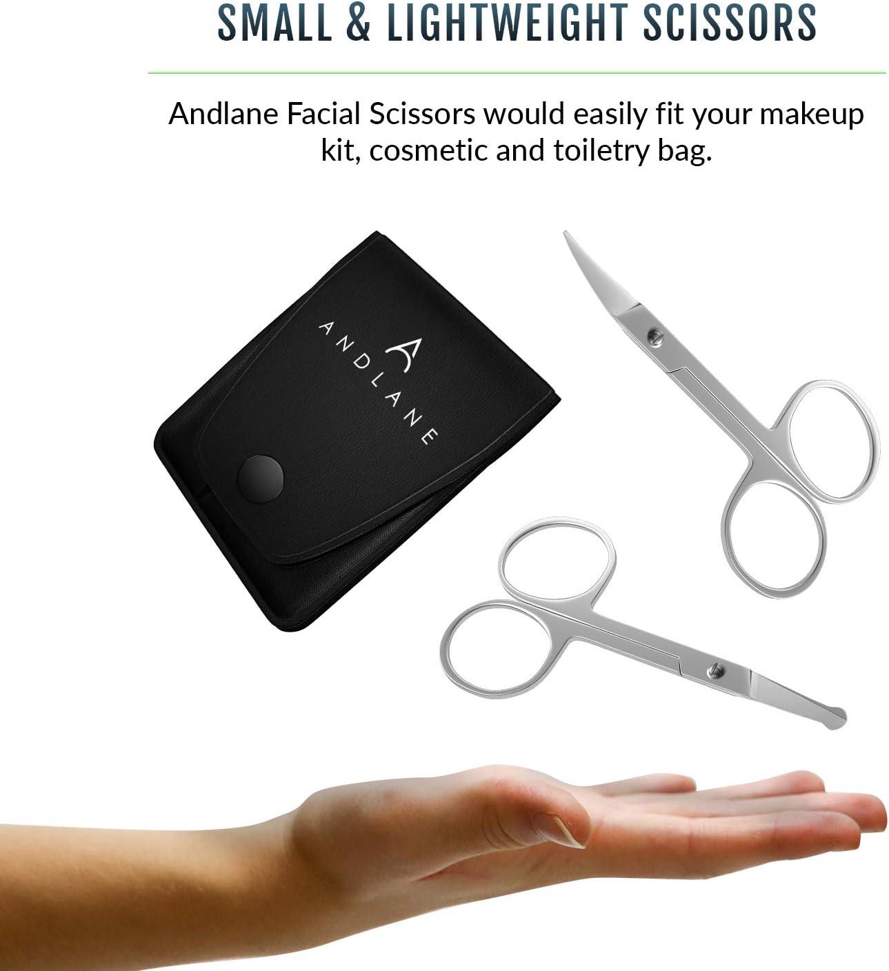 Facial Hair Small Grooming Scissors For Men Women - Eyebrow, Nose Hair,  Mustache, Beard, Eyelashes, Ear Trimming Kit - Curved and Rounded Safety  Tip