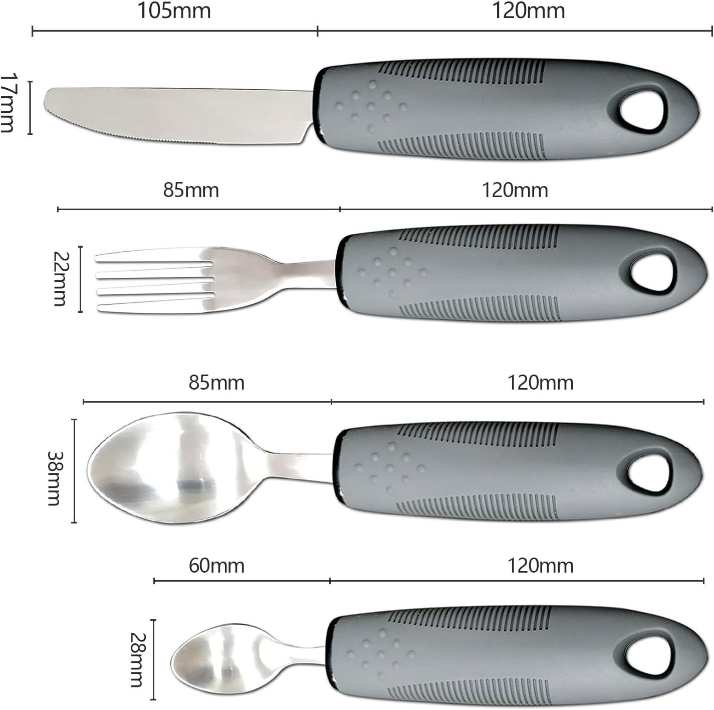 Beticam Extra Wide Handles Easy Grip Cutlery Set of 4 Cutlery for
