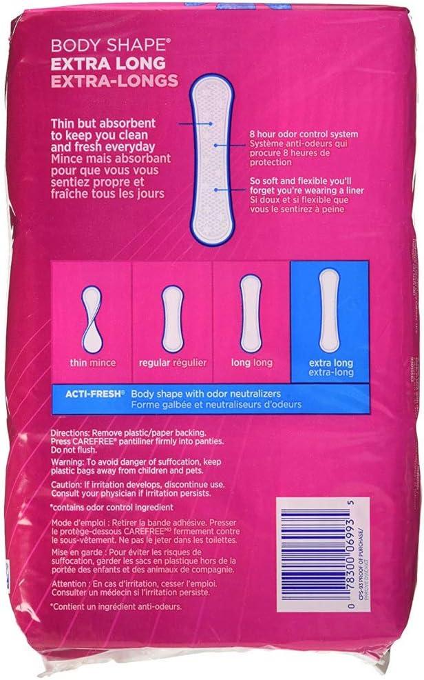 Carefree Body Shape Extra Long Unscented 93 Count 93 Count (Pack of 1)