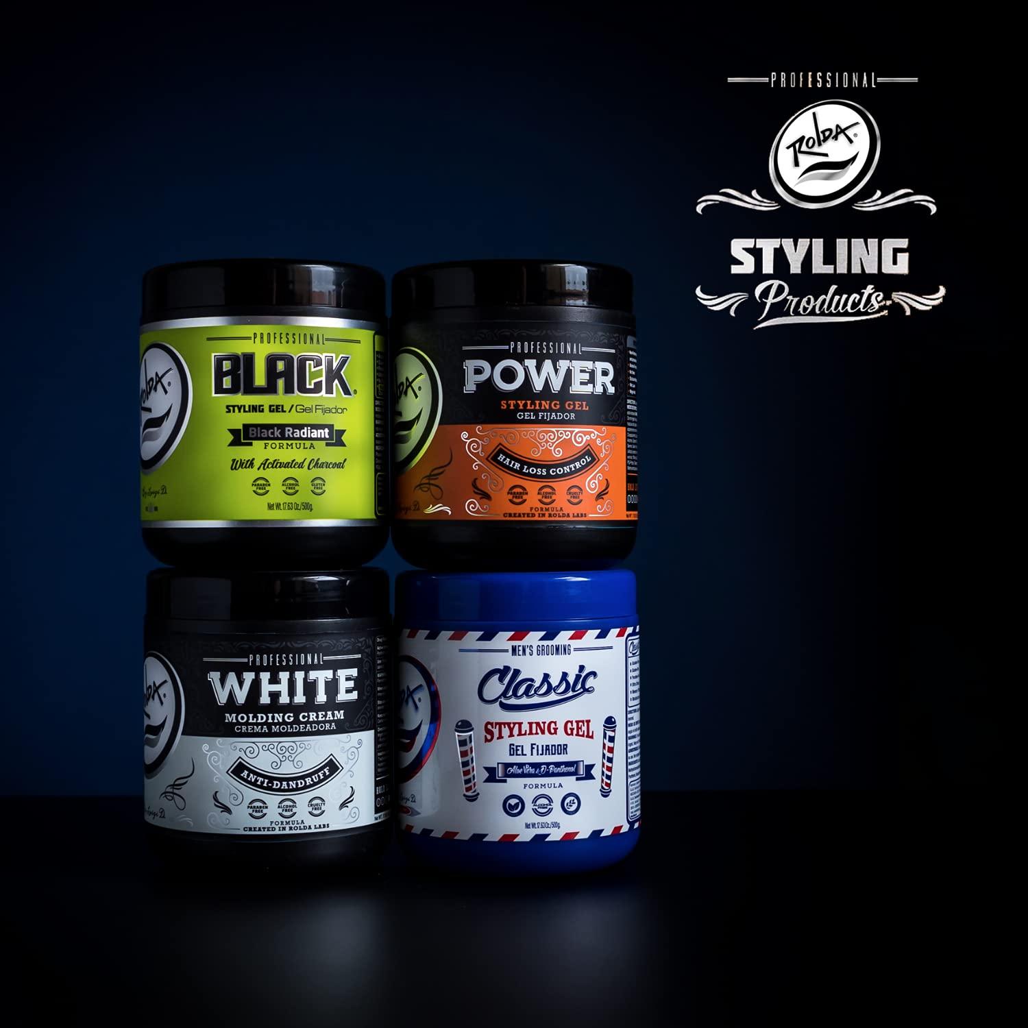 Rolda Black Styling Hair Gel Extra Strong Hold 17.6oz 1.1 Pound (Pack of 1)