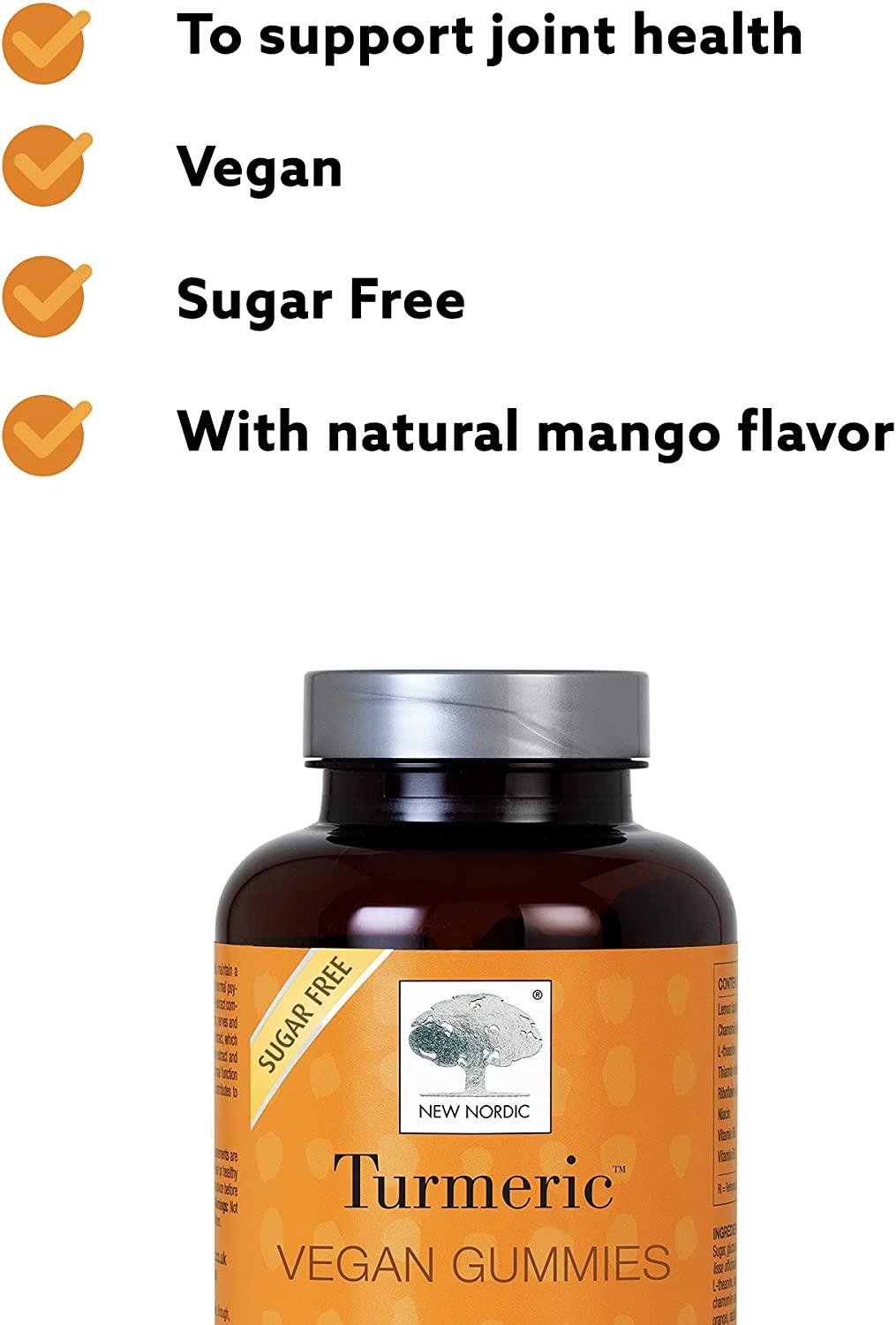New Nordic Turmeric Vegan Gummies Curcuma Extract with MangoOrange