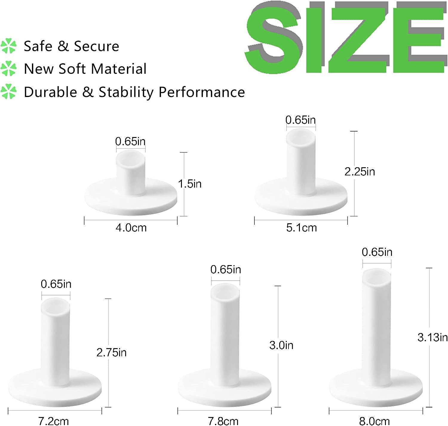 FINGER TEN Golf Rubber Tees 5 Pack Mixed Sizes for Driving Range