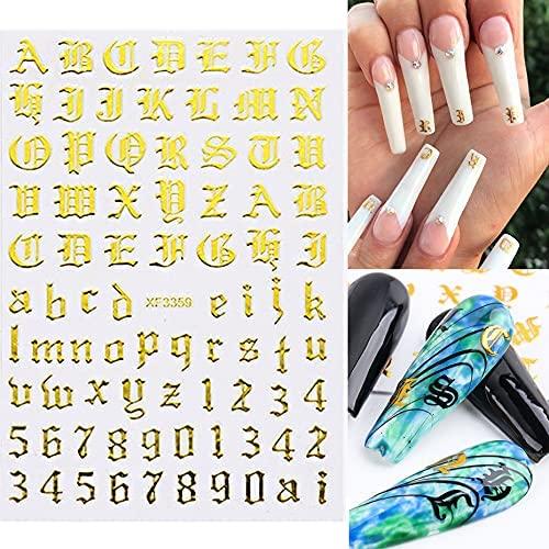 Amazon.com: Letter Nail Art Stickers Number Nail Decals Nail Art Supplies  Old English Alphabet Nail Sticker Designs Holographic English Font Letters  Stickers for Acrylic Nails Decorations (8 Sheets) : Beauty & Personal