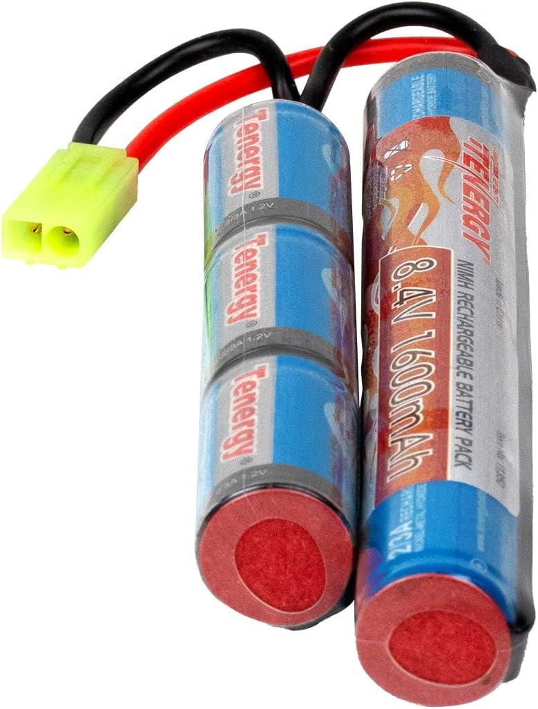 Tenergy 8.4V Airsoft Battery 1600mAh NiMH Nunchuck Battery w/ Mini
