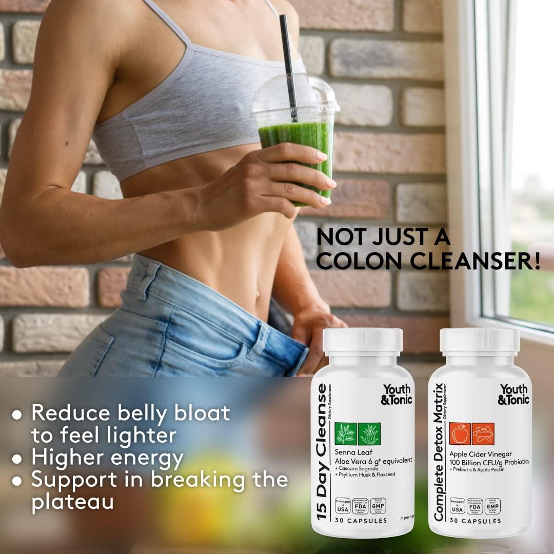 3pk Detox Cleanse Bundle for Weight Management Colon Cleanser + Water