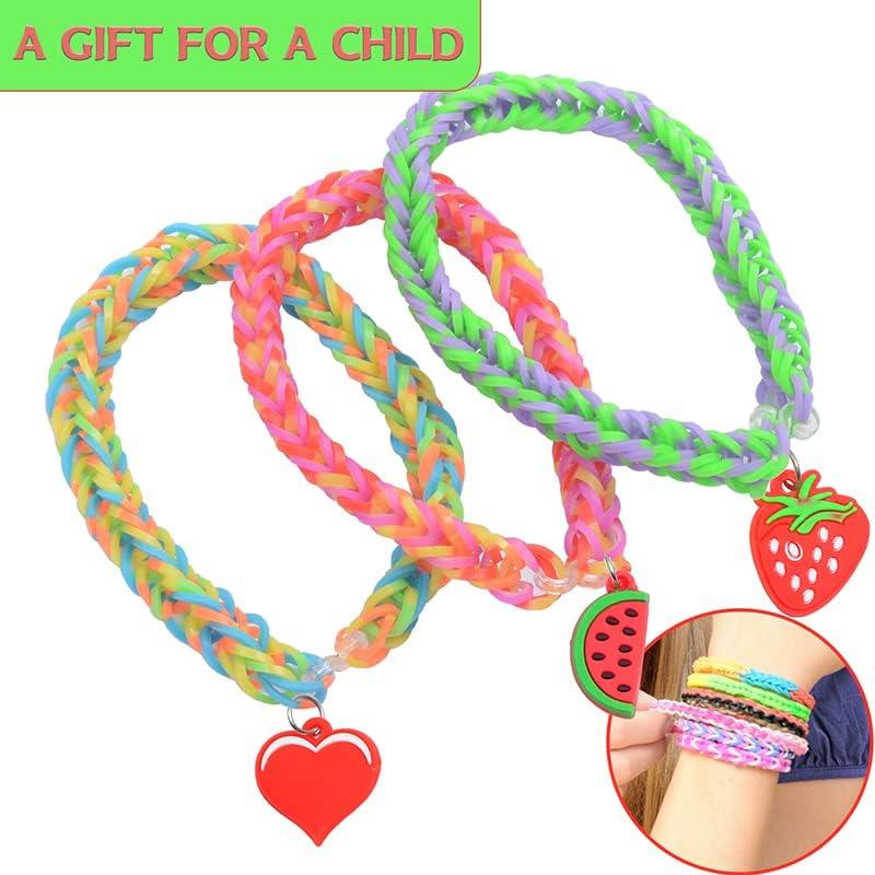 Loom Bands Set,Loom Rubber Bands for Bracelets, Loom Bands Refill Kit with  More Accessories for Friendship Bracelet Making Kit for Kids Girls Gifts