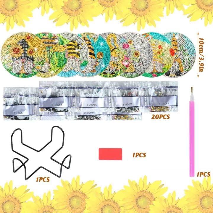MEGZIHXN Diamond Art Stickers Kits for Kids,Plants Zombies Peashooter  Sunflower Ice Shooter Lureflower Pumpkin Cart Paint by Numbers Diamonds for