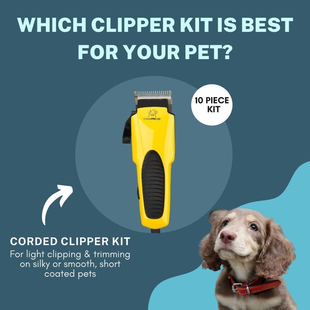 CONAIRPRO Dog & Cat 10Piece Home Grooming Clipper Kit Professional